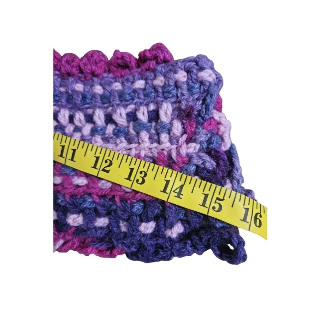 8-way Crochet Scarf Chuncky Cupcakes Blackberry Sorbet Color Winter handmade